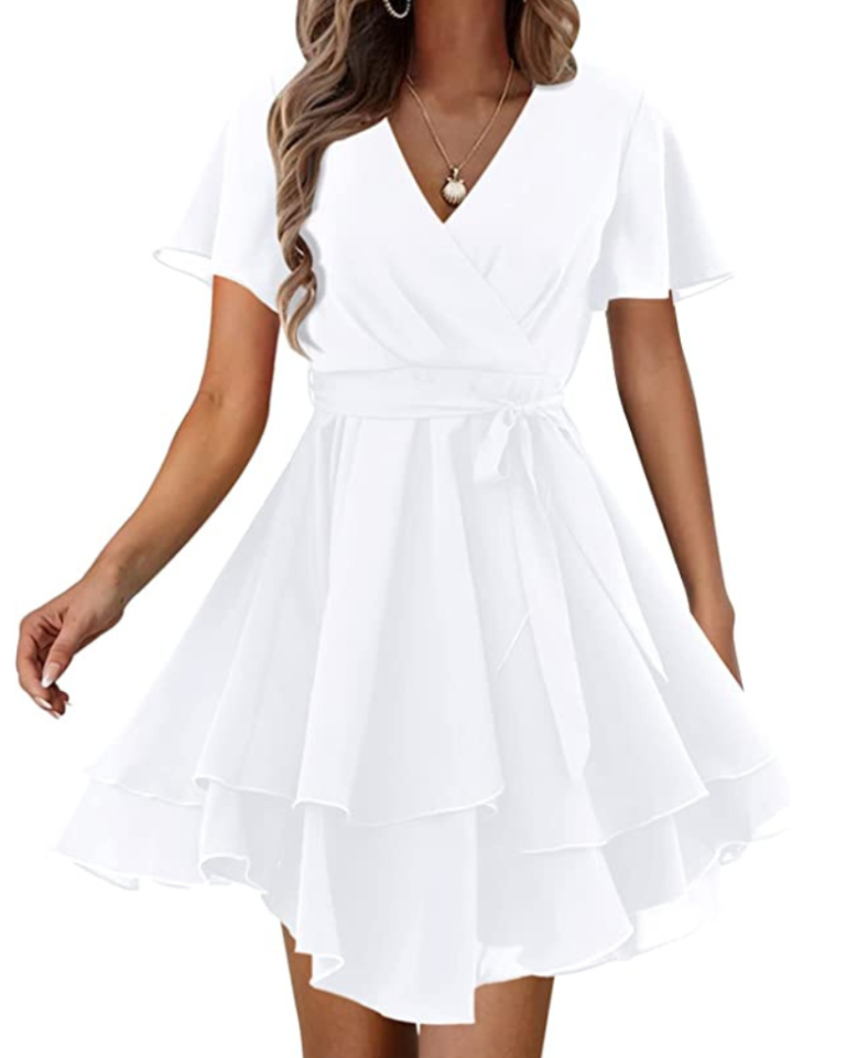 white bridesmaid dresses amazon Simple White Mermaid Spaghetti Straps Maxi Long Bridesmaid Dresses, WG   Wish Gown