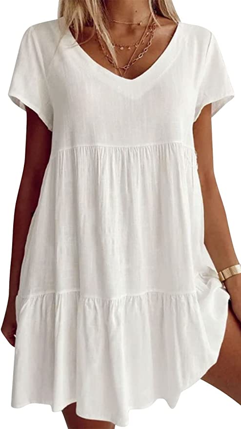 Affordable Flowy White Dresses from Amazon