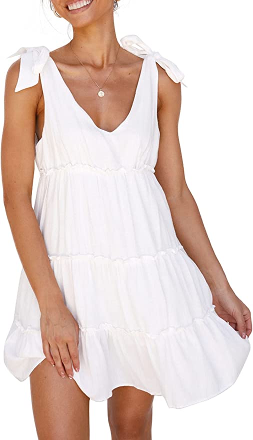 Affordable Flowy White Dresses from Amazon