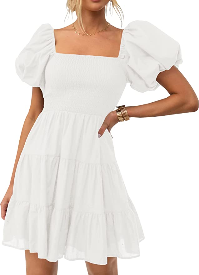 Affordable Flowy White Dresses from Amazon