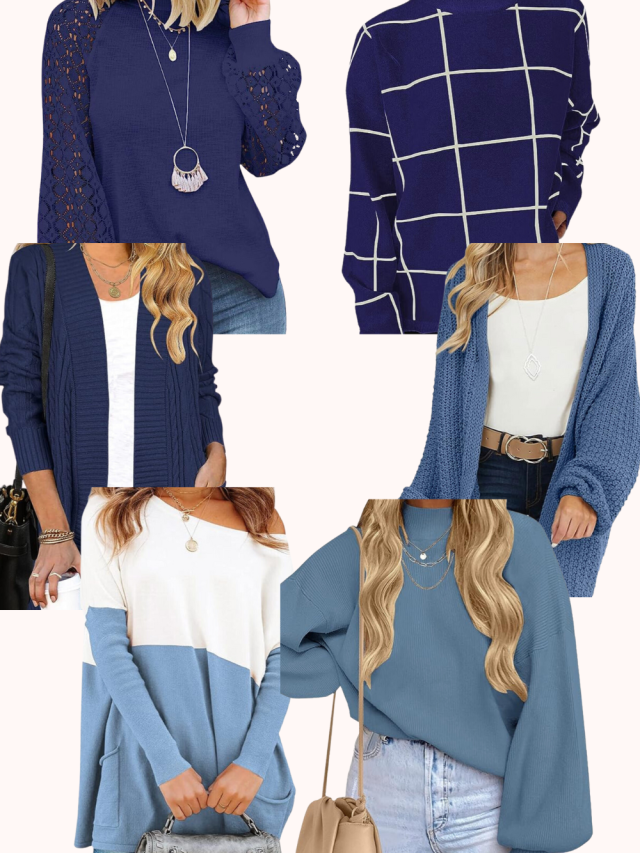 blue sweaters from amazon