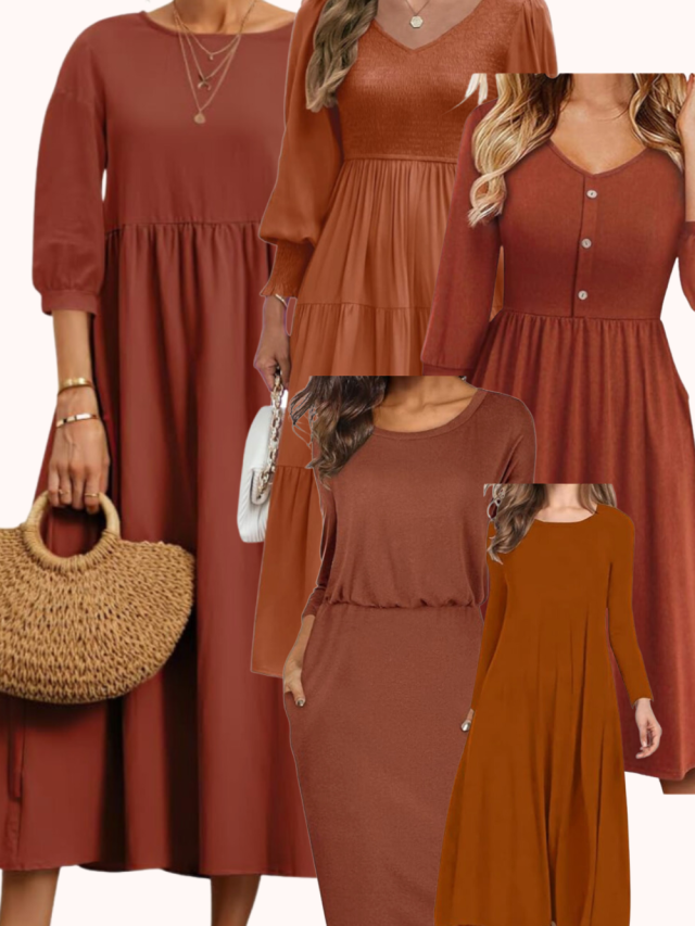 burnt orange fall dresses