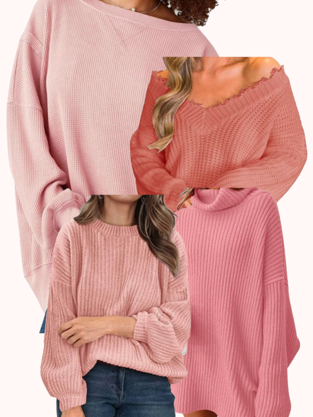 pink sweaters for fall
