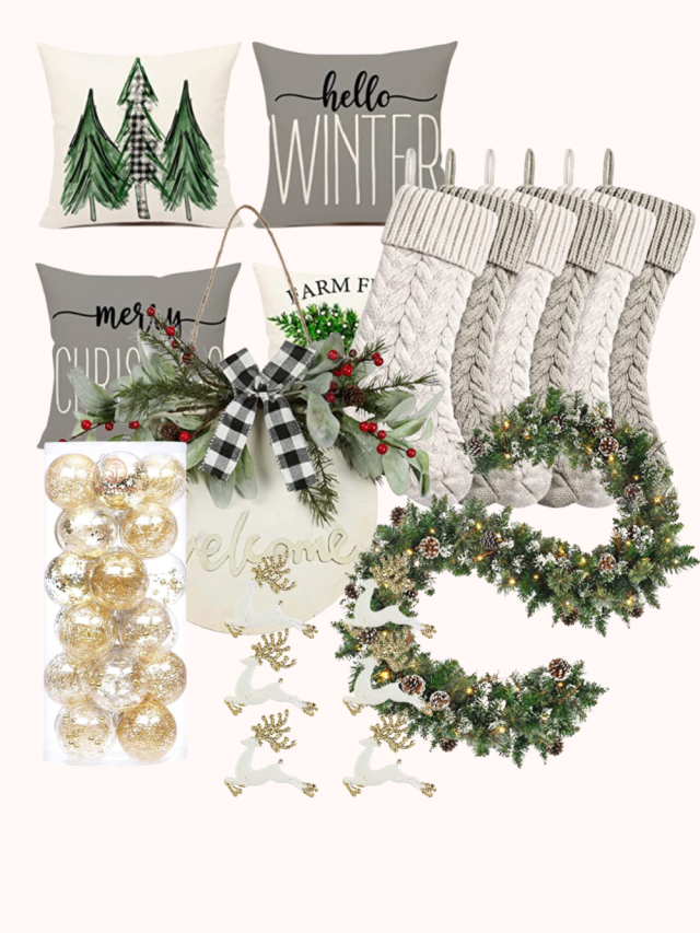 vintage looking woodland christmas home decor